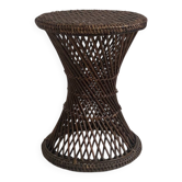 Vintage 1970s rattan tamtam diabolo stool