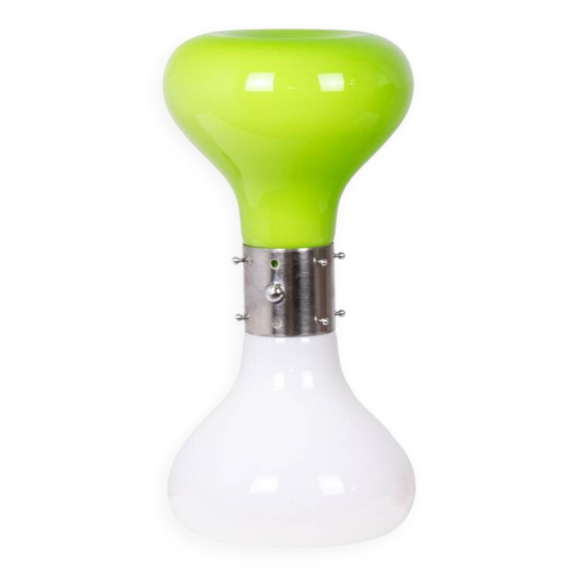 Carlo Nason atribution . White and green glass lamp. 1970s.