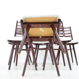 1970s Set of 6 Beech "Boomerang" dining chair ,Czechoslovakia