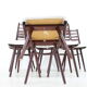Set de 6 hêtres « Boomerang » chaise de salle à manger, Tchécoslovaquie