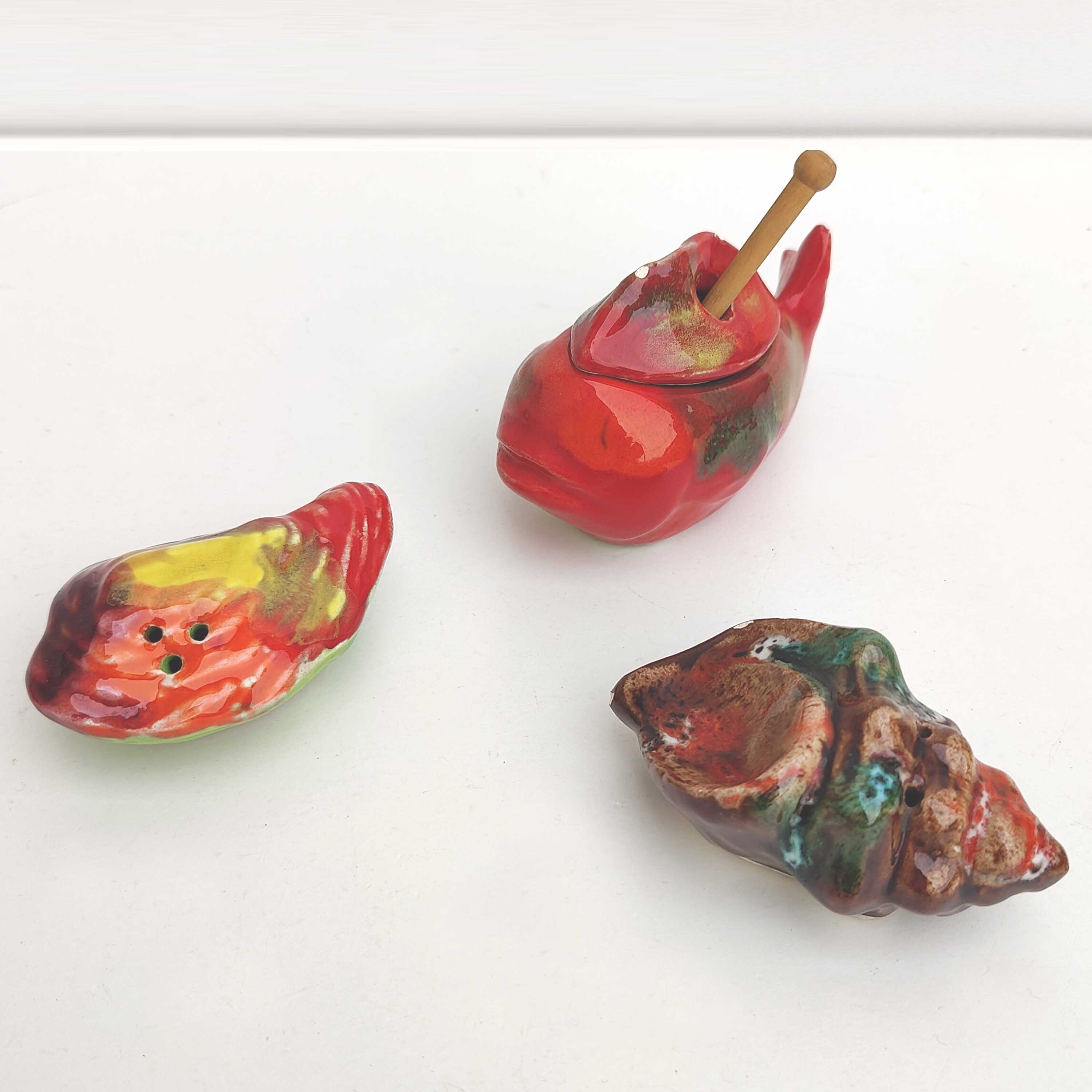 Poivrier coquillage salière huitre pot à moutarde poisson céramique