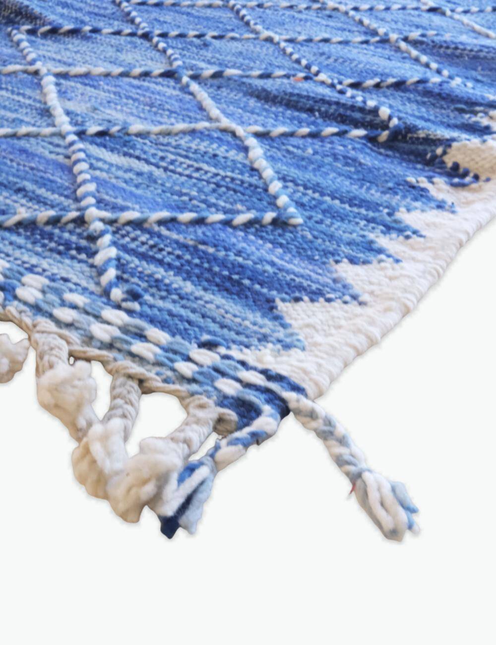 Flat Kilim Rug Blue - 213 x 71 cm