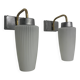 Pair of vintage fluted glass wall lights