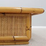 Vintage rattan coffee table dal vera 1960s
