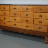 Vintage British maple & oak haberdashery cabinet or shop counter, 1930s