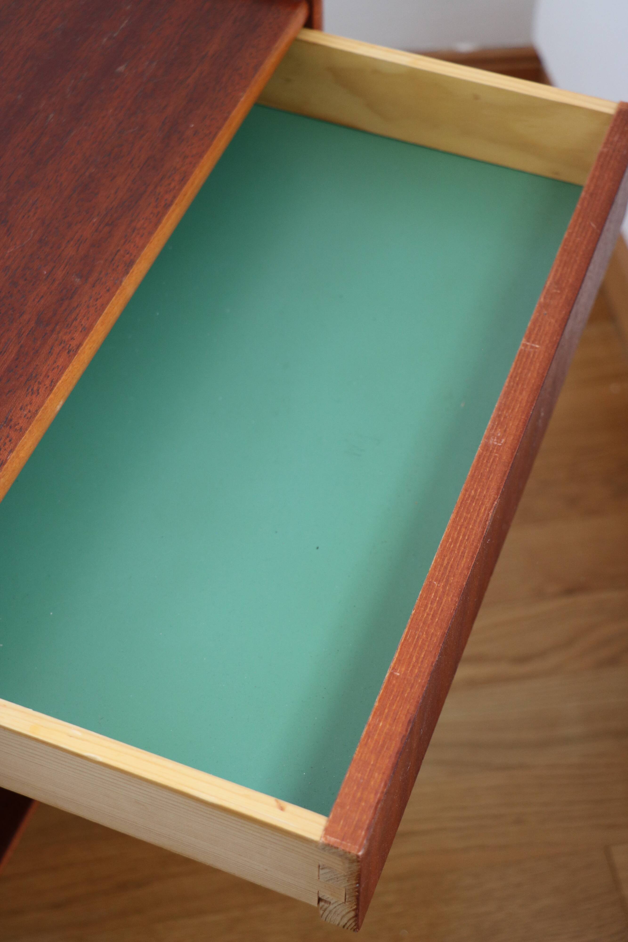 Pair of Scandinavian teak bedside tables, Carlström