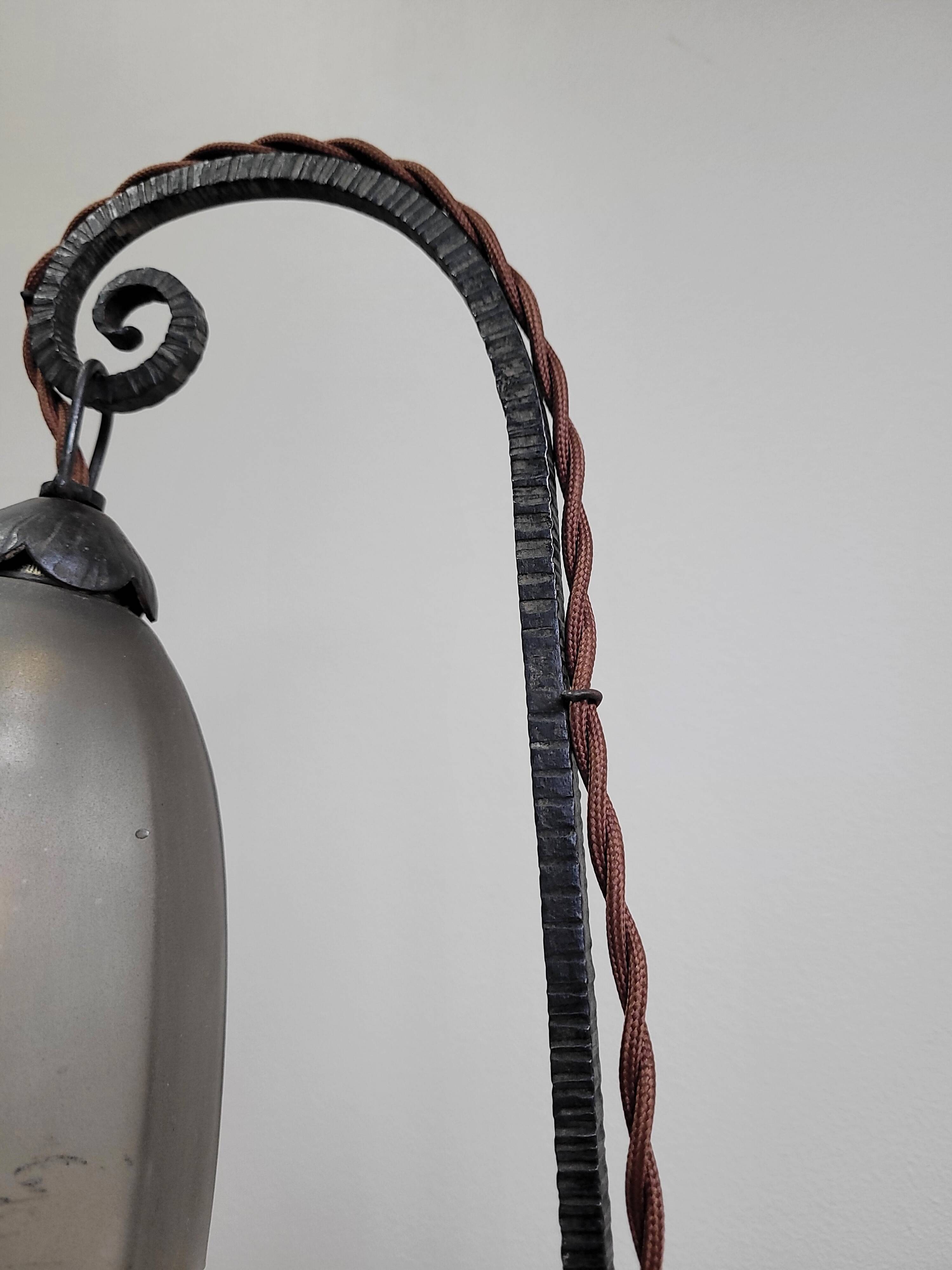 Wrought iron lamp, early 20th century