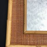 Rattan and bamboo mirror Dal Vera Italy 1960s