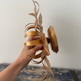 Flowers wall lamp and electrified golden leaf to nine