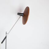 Large tilting floor lamp in steel and teak by Georges Frydman 1960.