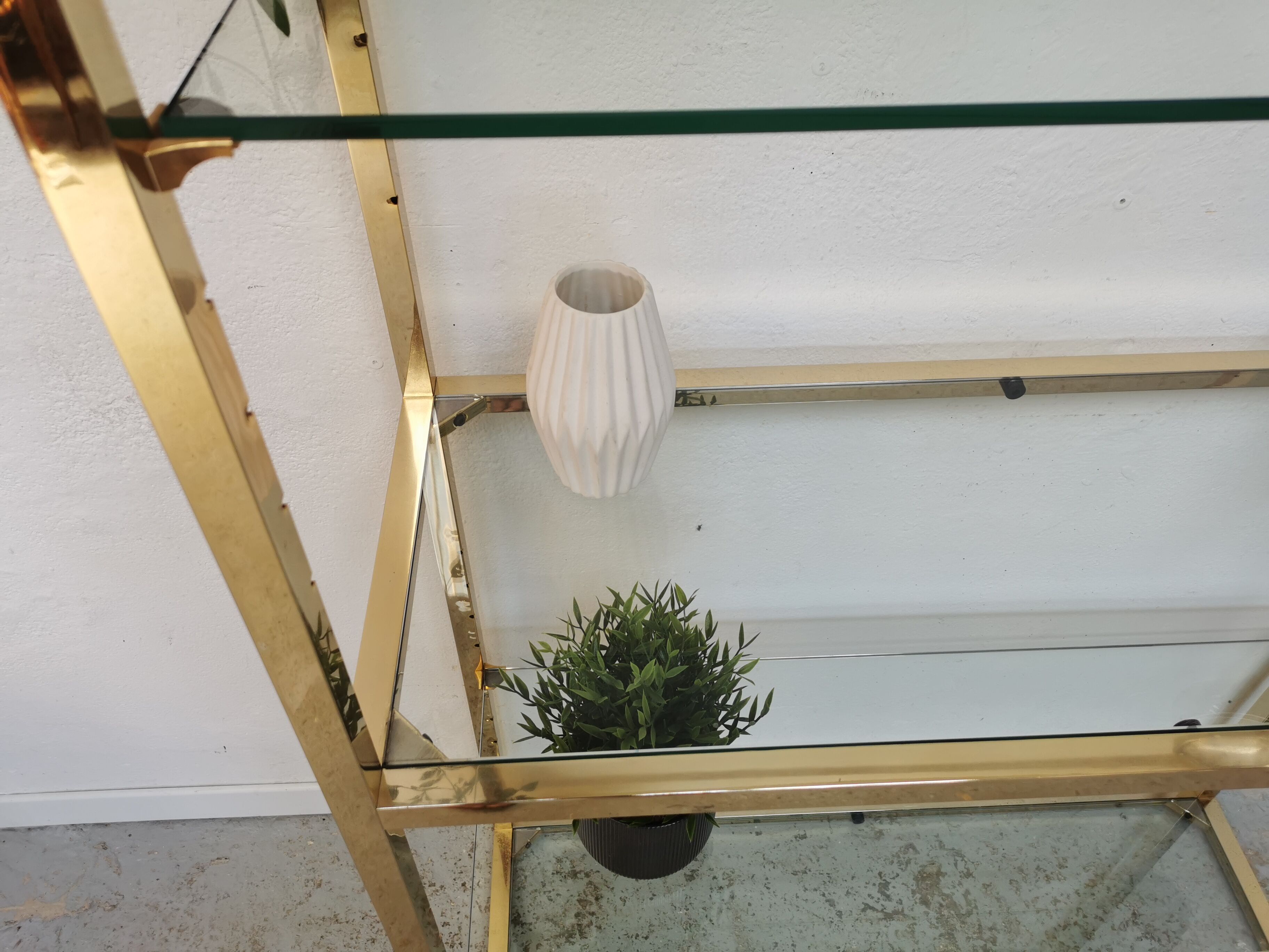 Shelf vintage brass gilded design 1970