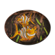 Plat / décoration murale en céramique, danois des années 60, estampillé au dos, avec motif de deux poissons