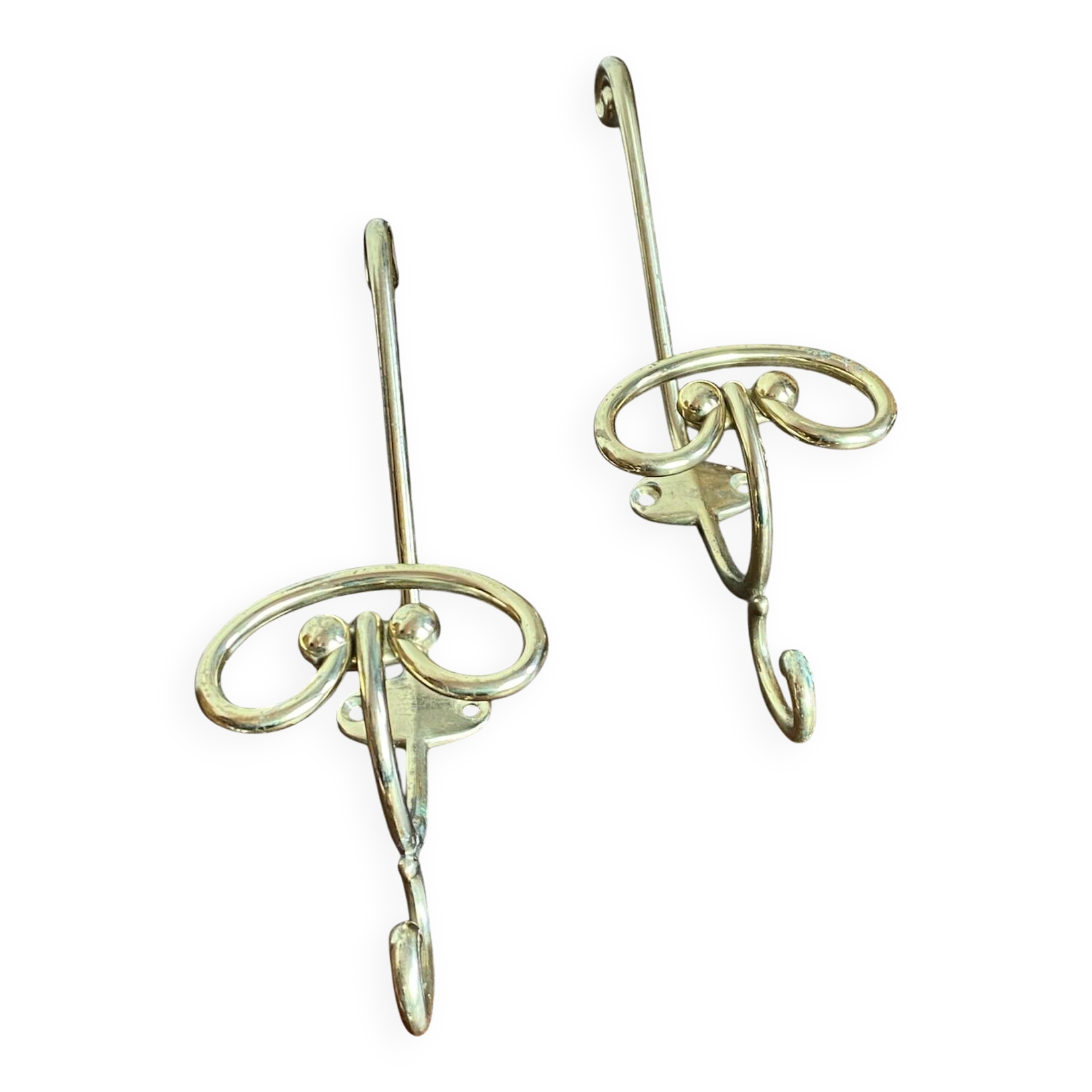 Pair of brass hooks