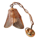 Vintage suspension in amber glass and brass