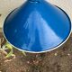 Blue and white painted metal hanging and its mount and drop