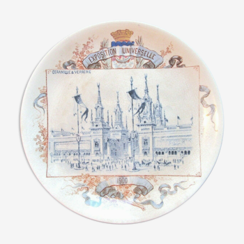 Lens plate Sarreguemines World's Fair 1900: Ceramics, Glassworks