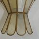 Pair of vintage mother-of-pearl and brass wall sconces – Floral shape