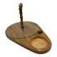 Vintage service tray wood, glass and bamboo – 1960s