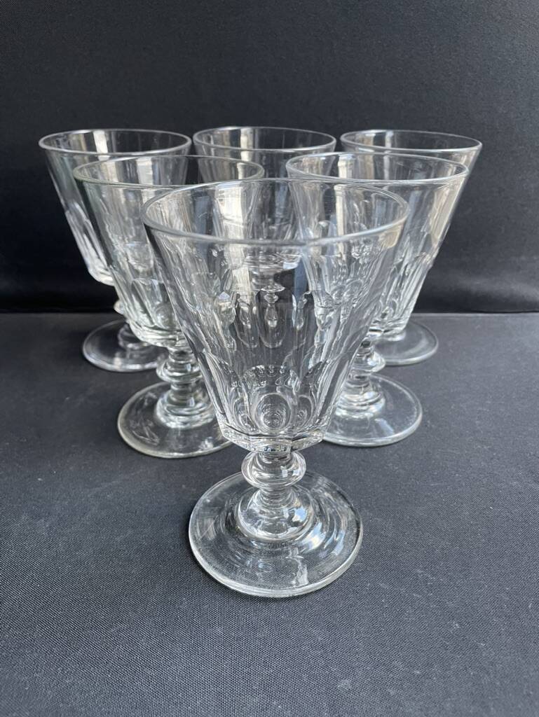 6 Water glasses n°2 - Baccarat/Saint Louis - 19th century