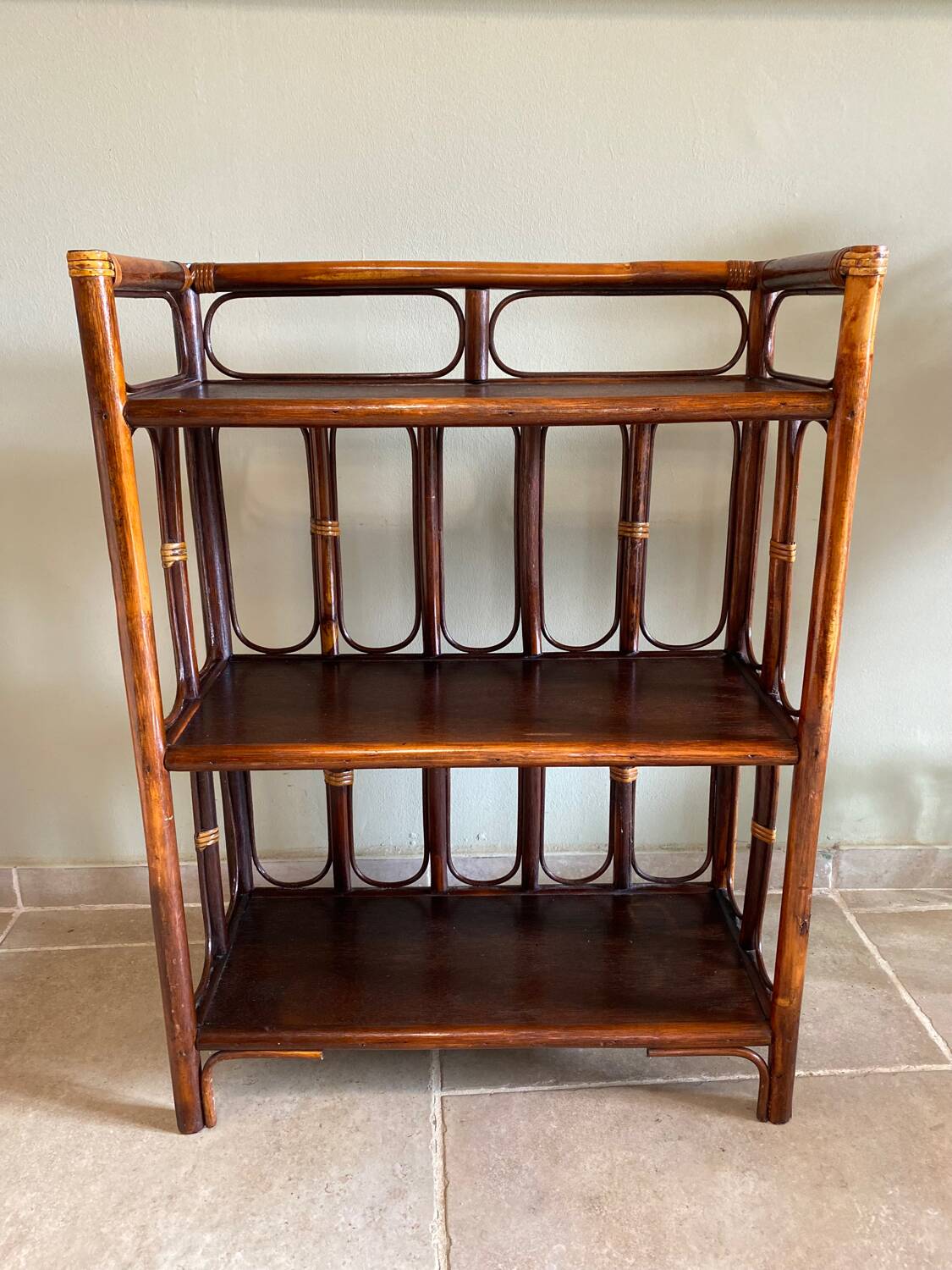 Vintage rattan shelf