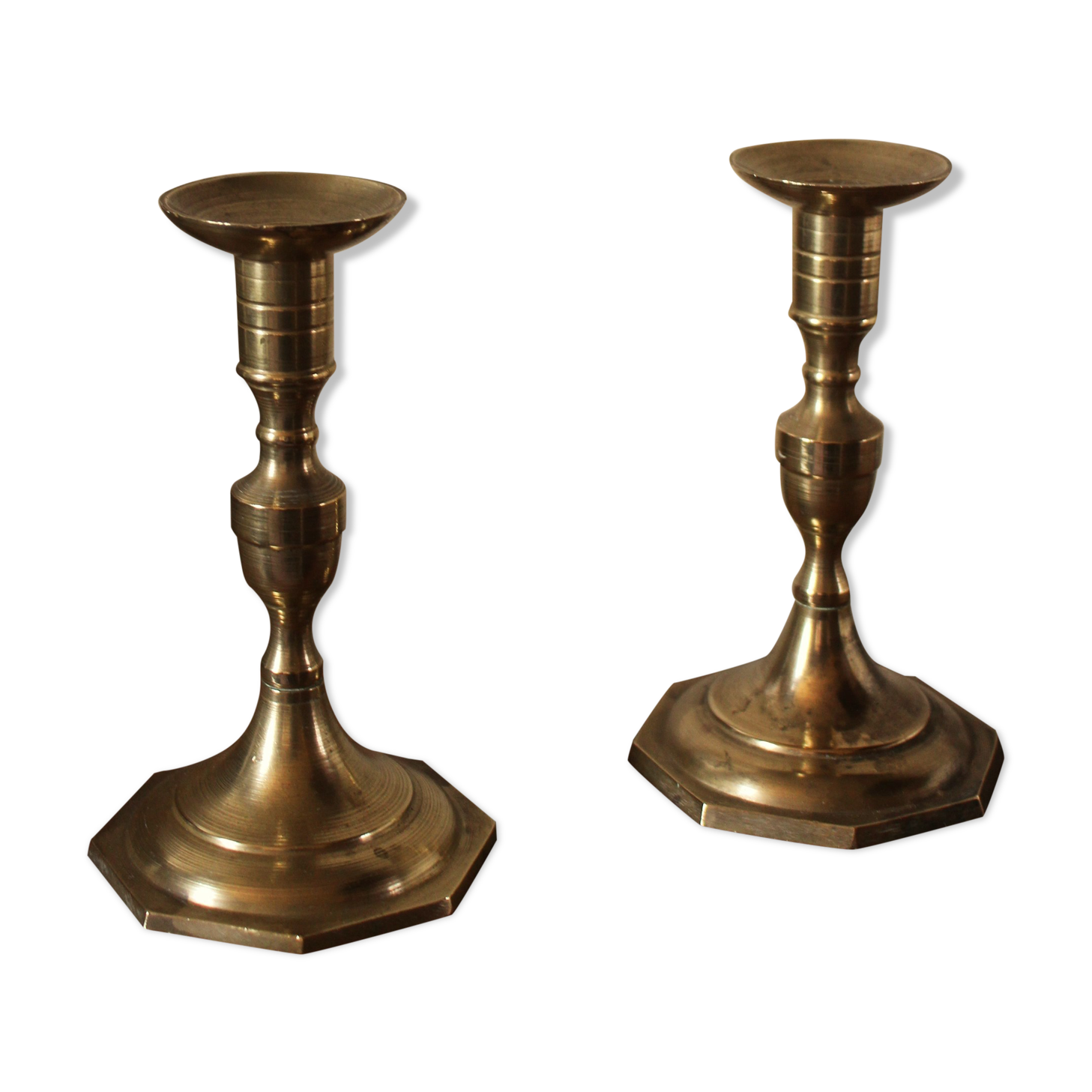 Pair of brass candlesticks