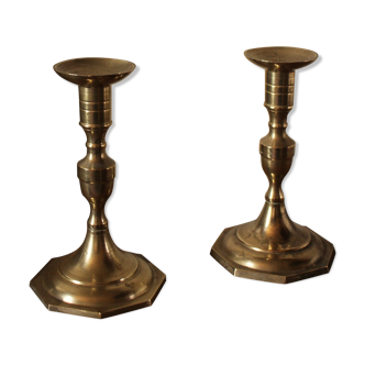 Pair of brass candlesticks