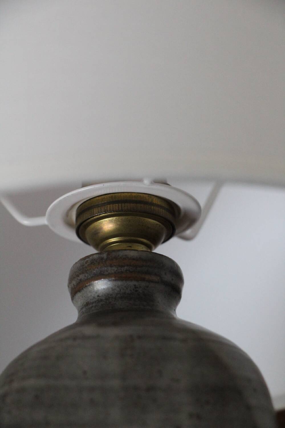 Enamelled stoneware ceramic lamp France 1970