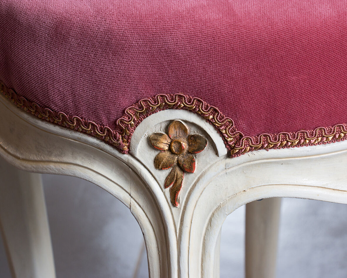 Louis XVI velvet stool