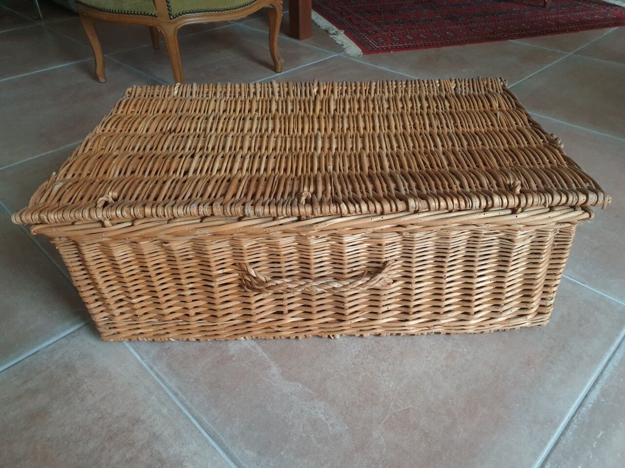 Antique wicker trunk