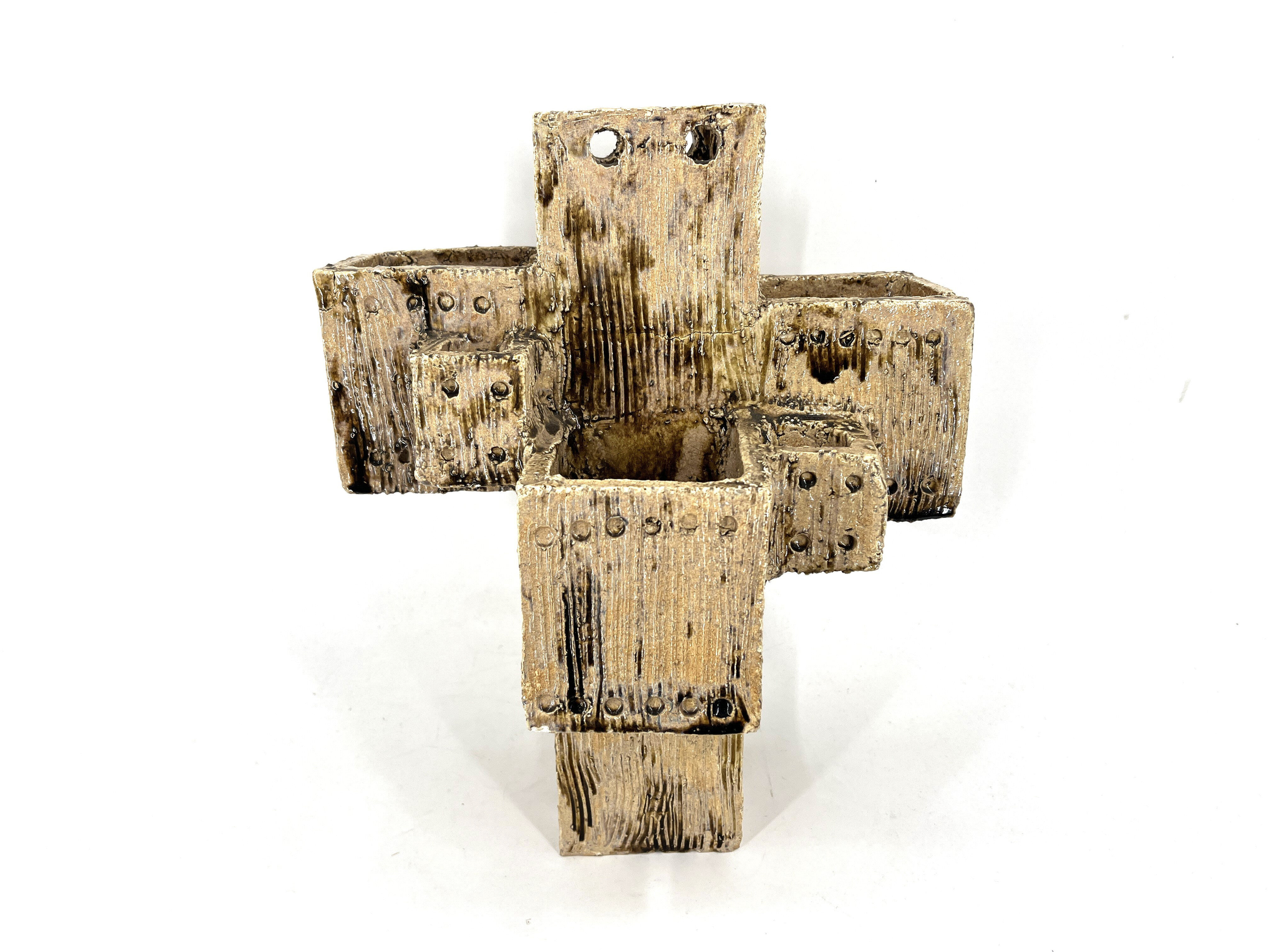 Vase en céramique brutaliste, années 1960