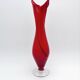 Tulip Vase Fratelli Toso Murano Red Crystal Ribbons 37.5cm