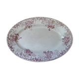 Oval porcelain dish earth of iron decoration Floreal dp 08822131