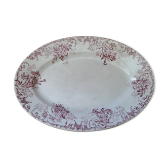 Oval porcelain dish earth of iron decoration Floreal dp 08822131