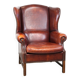 Large comfortable sheepleather wingchair in good condition and beautiful colours