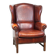 Large comfortable sheepleather wingchair in good condition and beautiful colours