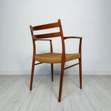 1950s Danish GS700 teak & papercord dining armchair by Arne Wahl Iversen for Glyngøre Stolefabrik
