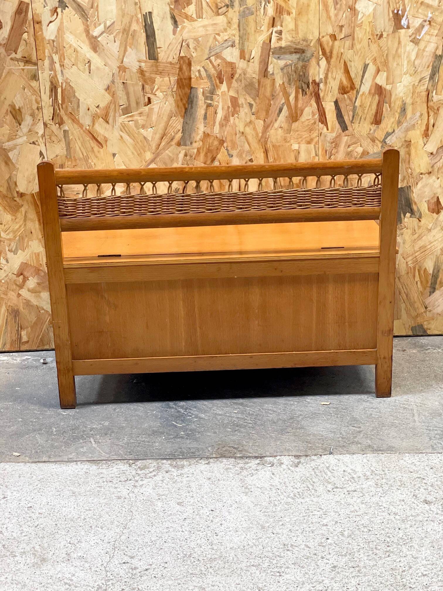 Vintage rattan storage bench from the 60s
