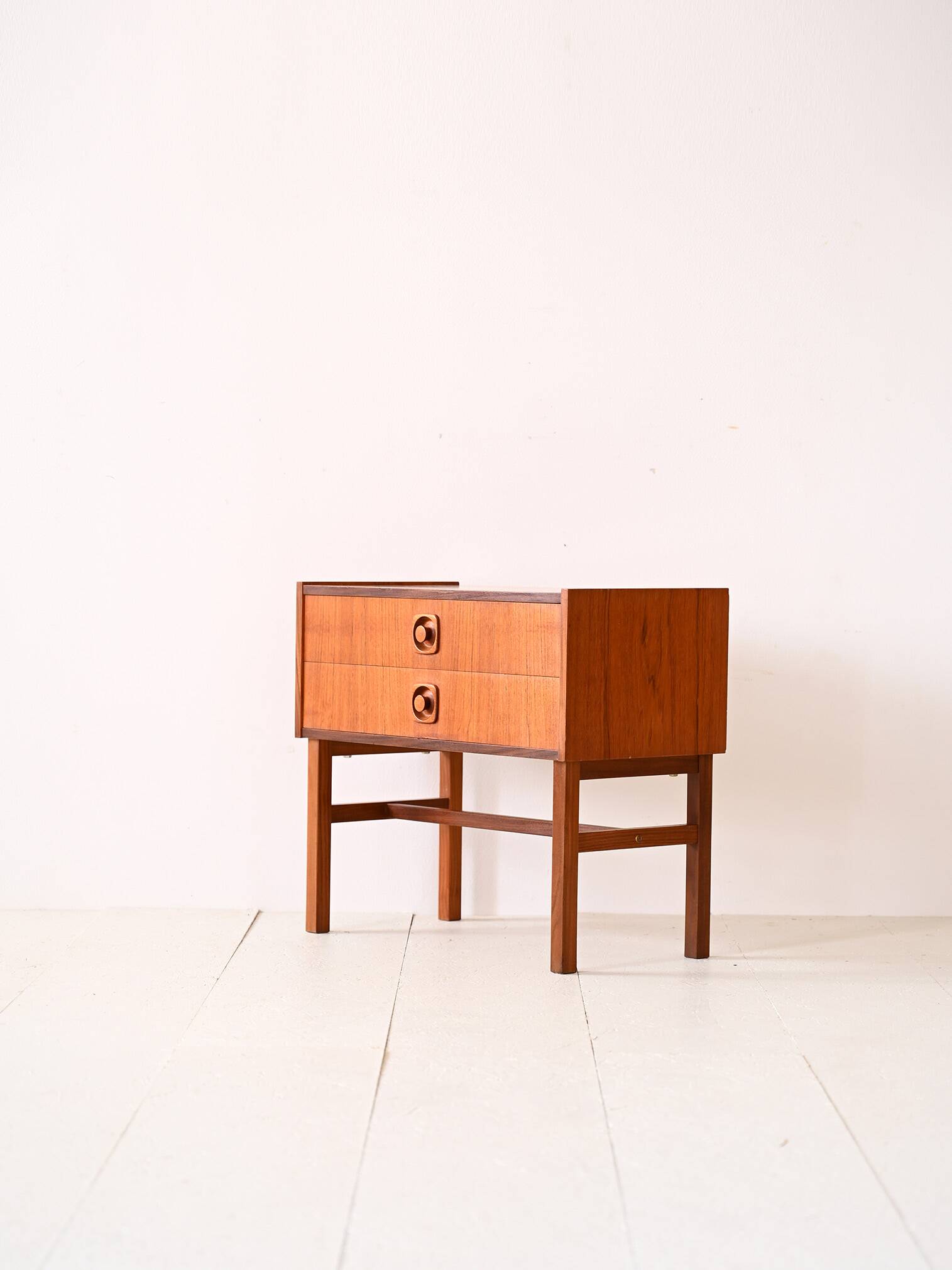 Vintage 1960s nightstand with two drawers