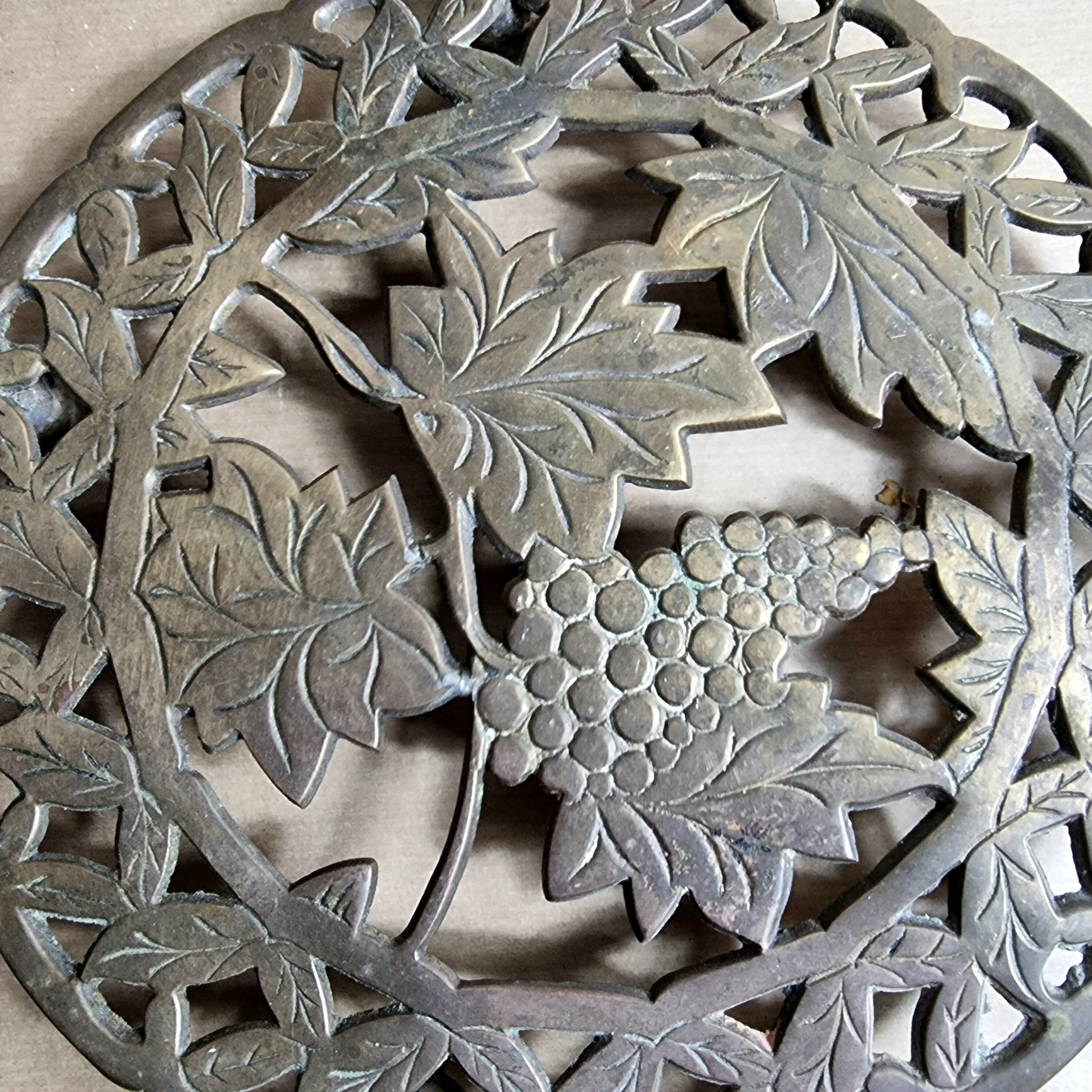 Brass underside vine decoration