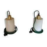 Pair of opaline lamps