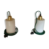Pair of opaline lamps