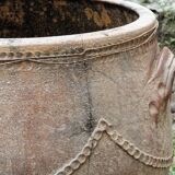 Large turned terracotta jar, 19th century