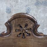 Set of 4 wooden and straw chairs