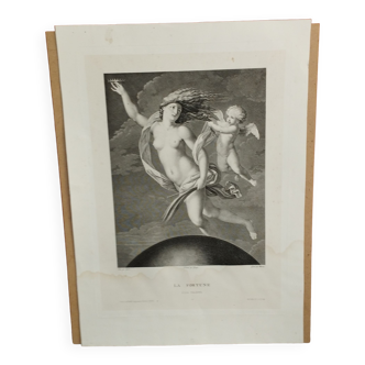 Reproduction de gravure ancienne : la fortune -  école italienne