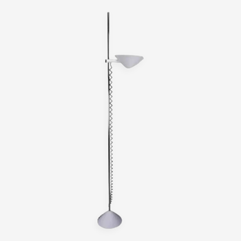 Italian design white floor lamp from the 70s by Mauro Mazollo