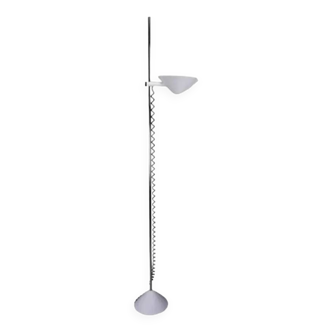 Italian design white floor lamp from the 70s by Mauro Mazollo