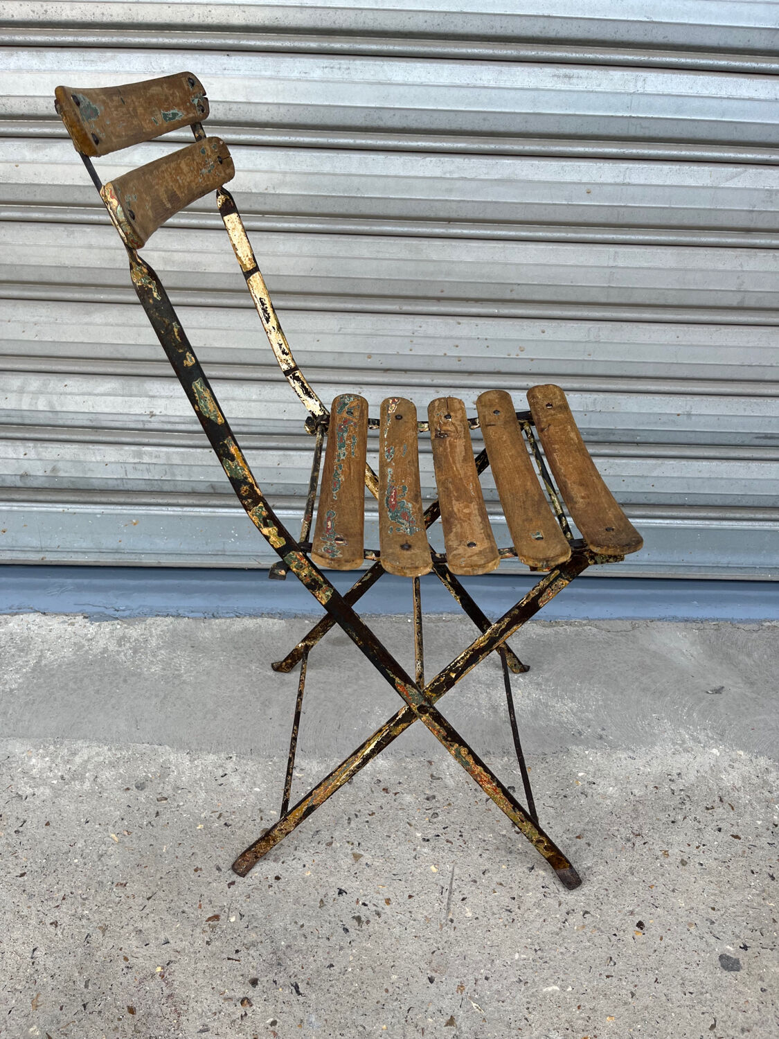 Wood and metal bistro chair