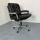 Mid-Century Italian Modernist Leather and Steel Adjustable Desk Chair, 1950s
