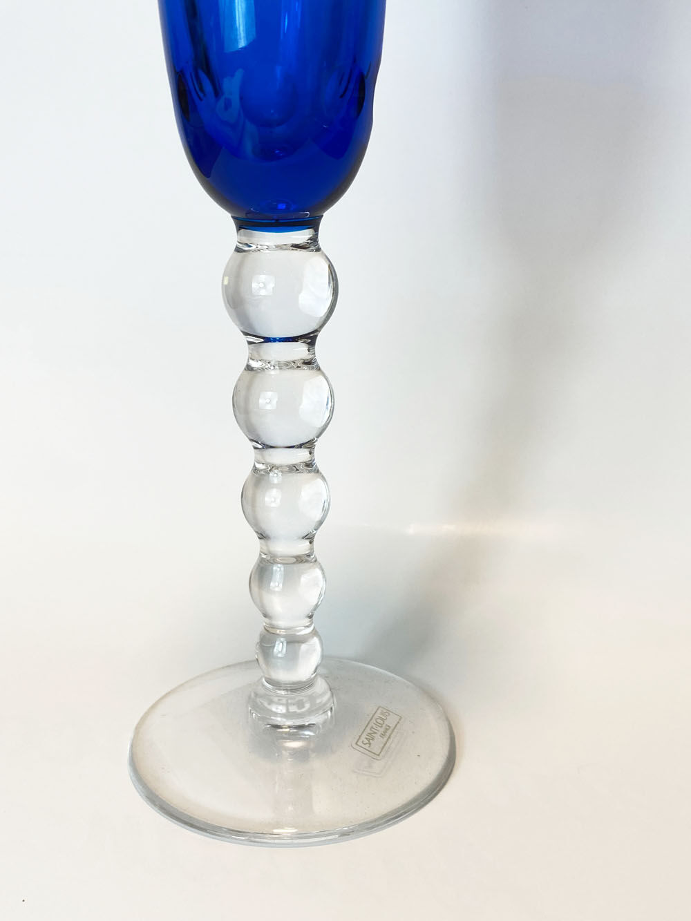 Saint Louis - Bubble. Blue champagne flute. Perfect condition