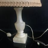 Pair of Vintage Alabaster Lamp with Lampshade